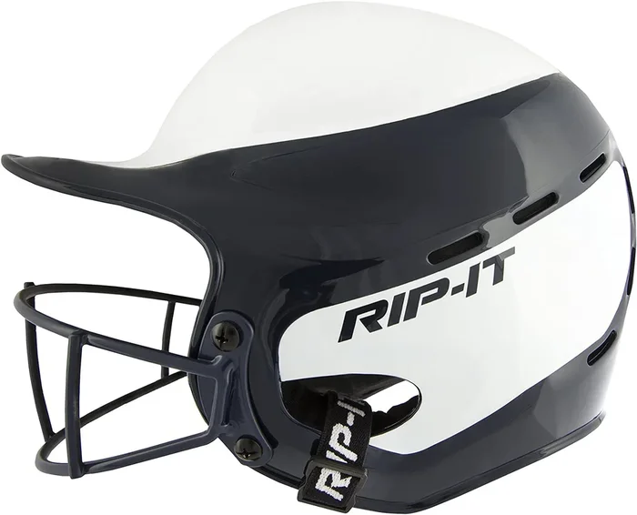 New Rip It Vision Pro Softball Batting Helmet X/Large 7 1/4″ + Black/White