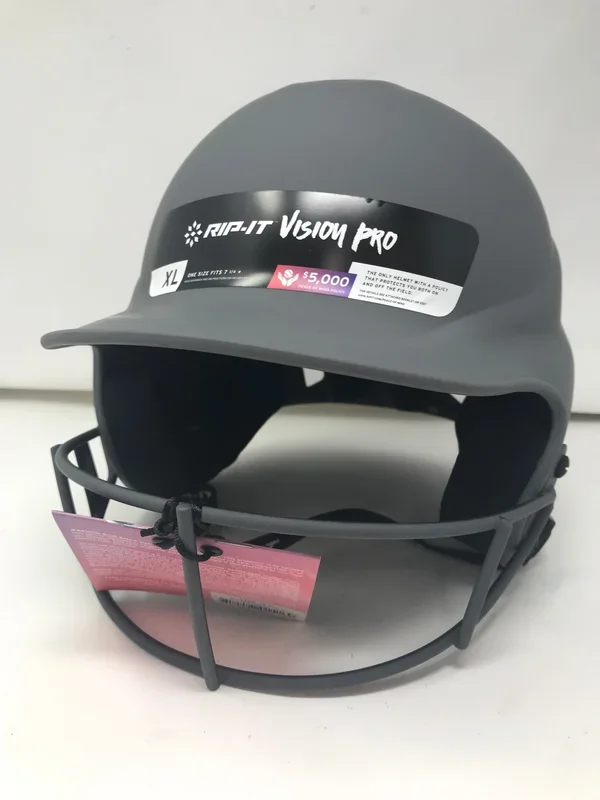 New Rip It Vision Pro Softball Batting Helmet X/Large 7 1/4″ + Charcoal