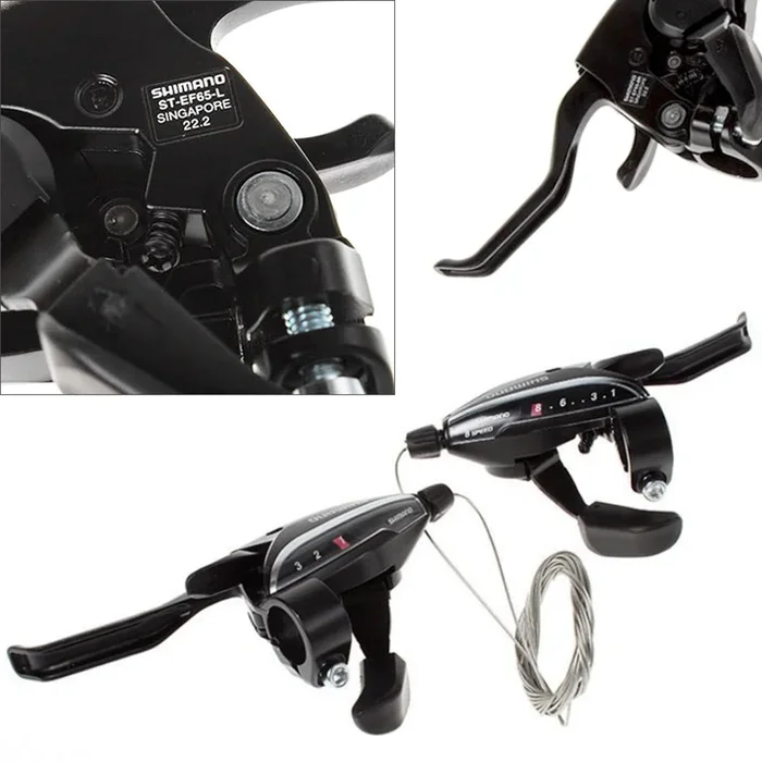 New SHIMANO ST-EF65 Shift/Brake Set 3×8 Speed Black