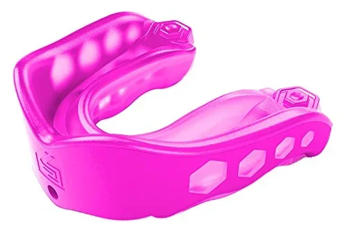 New Shock Doctor Gel Max Strapped Pink Youth Mouthguard