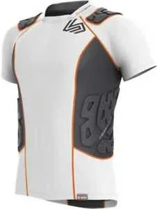 New Shock Doctor Velocity ShockSkin Football Short Sleeve Shirt M Wht/Gry