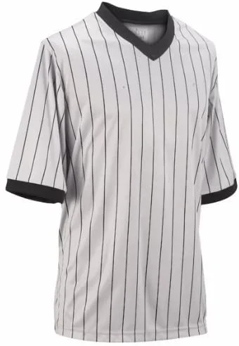 New Smitty Performance Mesh Standard V-Neck Referee Shirt Gray/Black Lrg