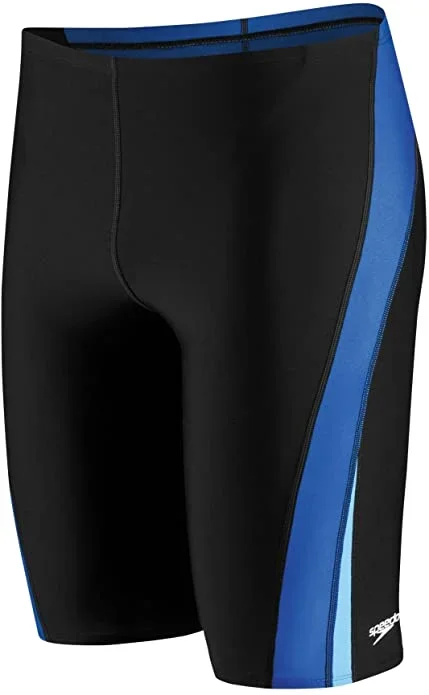 New Speedo Men’s Swimsuit Jammer Endurance+ Splice Size 26 Black/Blue