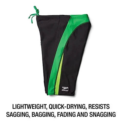 New Speedo Men Swimsuit Jammer Endurance+ Splice Team Colors SDz 22 Black/Green