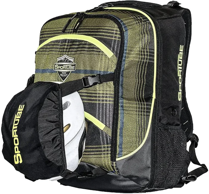 New Sportube Cabin Cruiser Padded Carry On Boot Bag Green Plaid