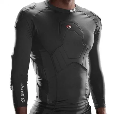 New Storelli BodyShield Goalkeeper 3/4 Padded Soccer Shirt Black Youth Small