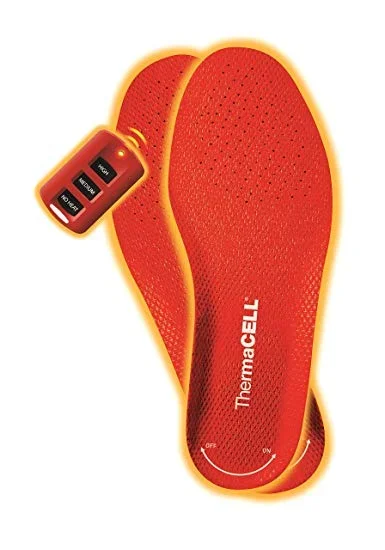 New ThermaCell Rechargeable Heated Insole Orange Large Mens 71/2-9 Women 81/2-10