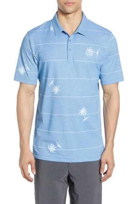 New Travis Mathew Men’s Baumen Around Polo Medium Blue/White