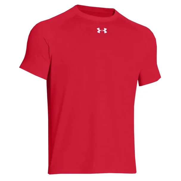 New Under Armour Boys’ Locker Short Sleeve Youth Tee Red/White Medium