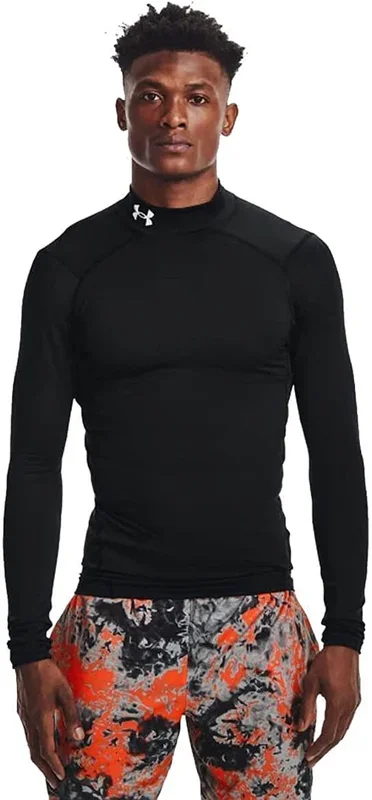 New Under Armour ColdGear Long Sleeve Mock Shirt Men’s Medium Black/White