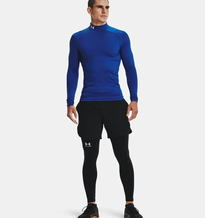 New Under Armour ColdGear Mock Shirt 1000512 Adult XX-Large Royal/White