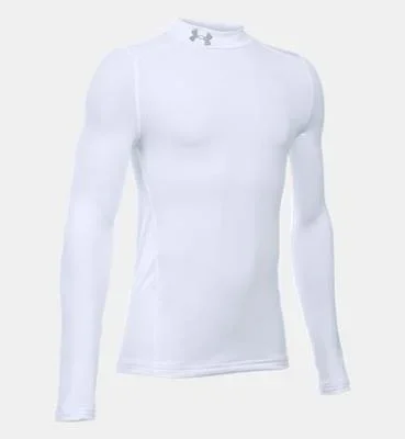 New Under Armour Evo ColdGear Fitted Mock White Men’s XXL Long Sleeve Shirt