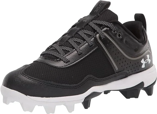 New Under Armour Girls Glyde RM Jr. Softball Shoe, Black (001)/Black, 3 Big Kid