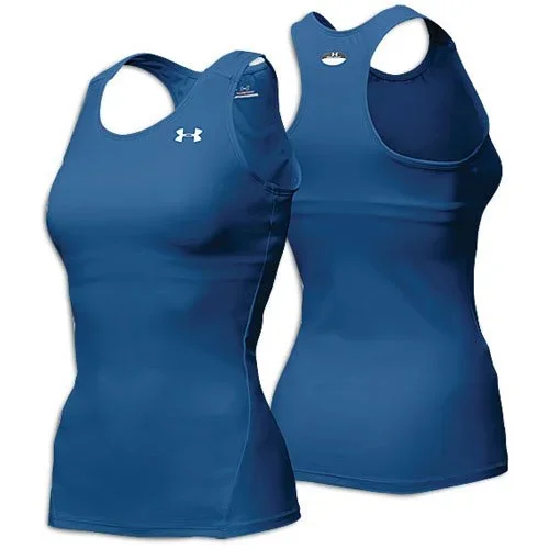 New Under Armour Heat Gear Compression Tank Womens Small Royal/White