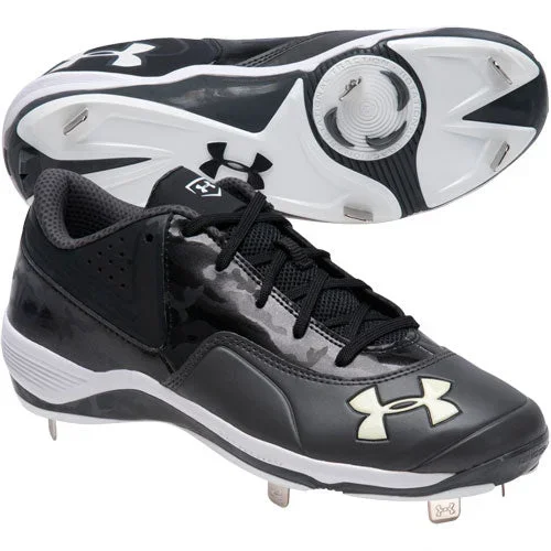 New Under Armour Ignite II Low St Size 9.5 Black/White Baseball Cleats