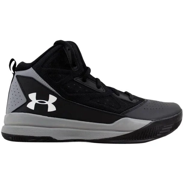 New Under Armour Kids’ Grade School Jet Basketball Shoes Black/Gray 5Y