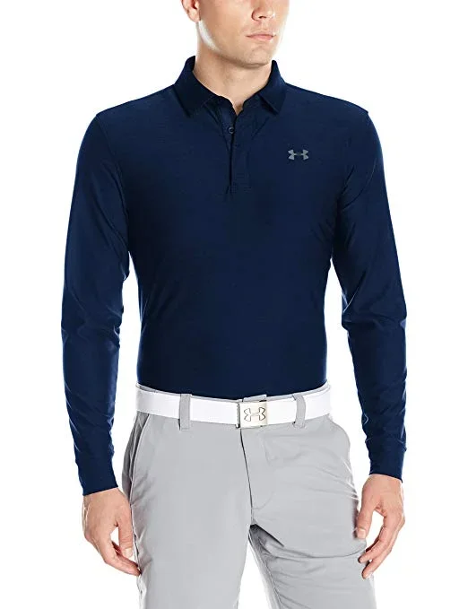 New Under Armour Large Navy Men’s Playoff Long Sleeve Golf Polo