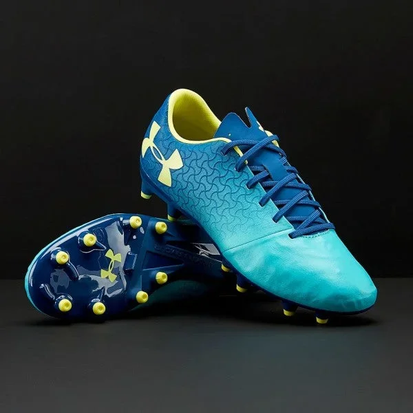 New Under Armour Magnetico Premiere FG Teal/Green Mn 13 Molded Cleats