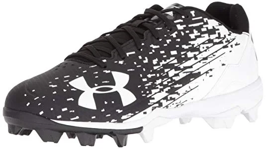 New Under Armour Men’s 9.5 Leadoff Low RM Baseball Molded Cleats Black/White