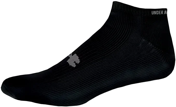New Under Armour Men’s All Season No Show Sock 2-Four-Pack: XL, Black/Gray