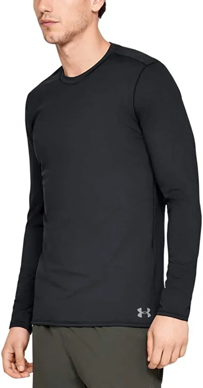 New Under Armour Men’s ColdGear Fitted Crew Long-Sleeve T-Shirt Size Small Black