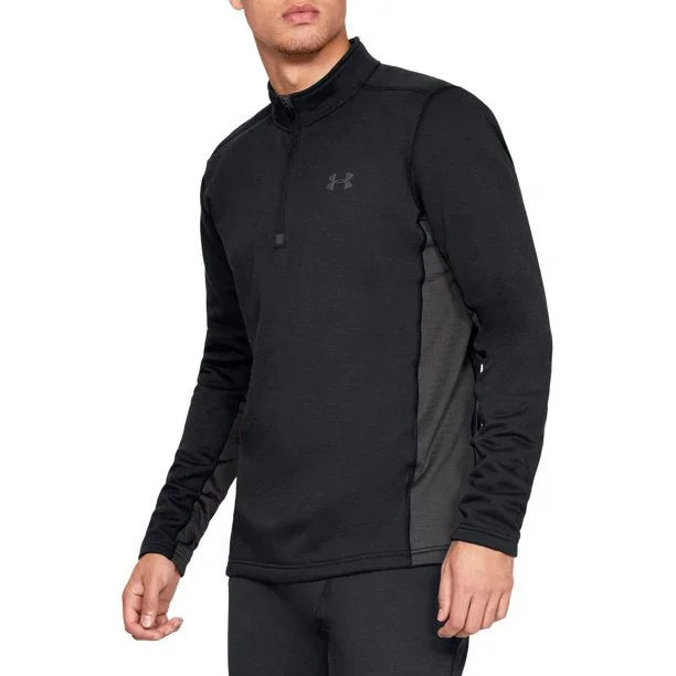 New Under Armour Men’s Extreme Twill Base 1/4 Zip Black/Gray Large Fitted