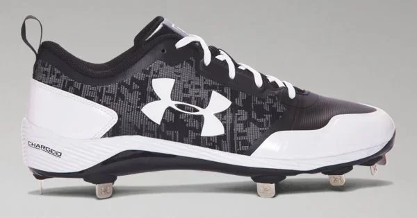 New Under Armour Men’s Heather Low ST Baseball Cleats 11 Mm White/Black