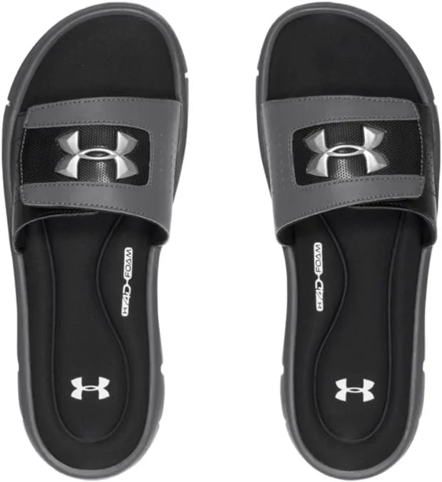 New Under Armour Men’s Ignite V Slide Sandal 12 Graphite/Black