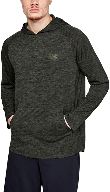 New Under Armour Men’s Medium Tech 2.0 Hoodie with Pockets in Front Green/Black