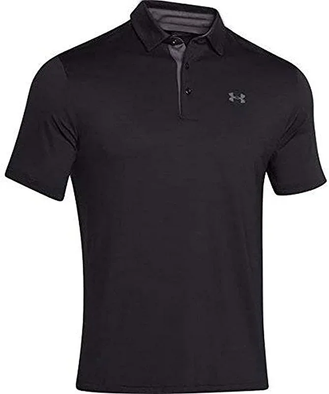 New Under Armour Men’s Playoff Polo Small Black Loose Fit Short Sleeve