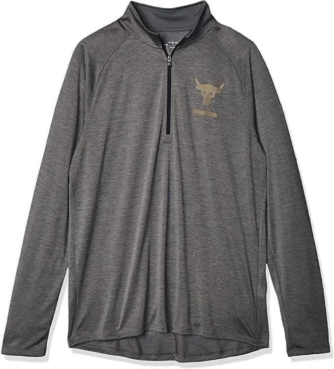 New Under Armour Men’s Project Rock Tech™ ½ Zip Medium Gray/Black