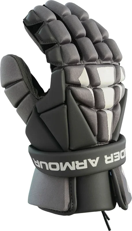 New Under Armour Men’s Strategy Lacrosse Glove Gray/White Medium