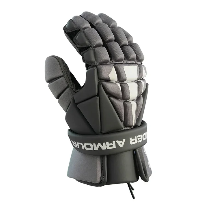 New Under Armour Men’s Strategy Lacrosse Glove Gray/White X-Small