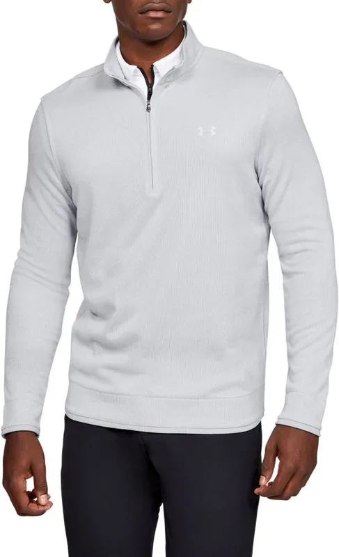 New Under Armour Men’s UA Lightweight Sweater Fleece 1/2 Zip Gray Large
