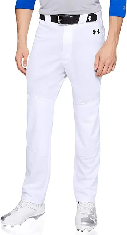 New Under Armour Men’s Utility Relaxed Baseball Pants White/ Black Logo Small