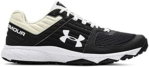 New Under Armour Men’s Yard Trainer Baseball Shoe Black/White Size 12