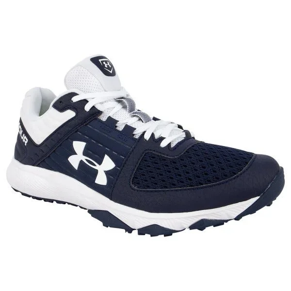New Under Armour Men’s Yard Trainer Baseball Shoe Navy/White Size 9.5