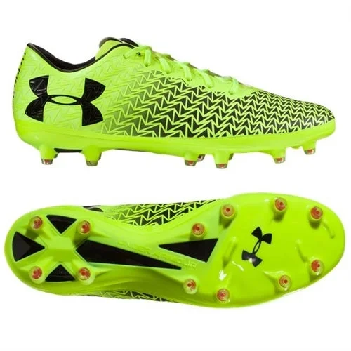 New Under Armour Mens 12 Corespeed Force 3.0 FG Soccer Molded Cleats FG Blk/Yllw