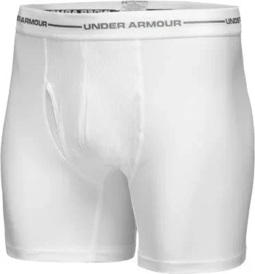 New Under Armour Mens HeatGear 6” Inseam Boxerjock White/Silver X-Large