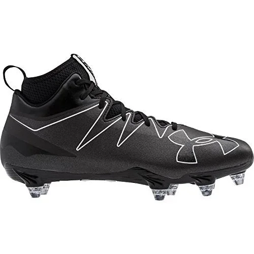 New Under Armour Nitro Mid D Men’s Football Cleats Size 10.5 Black/White