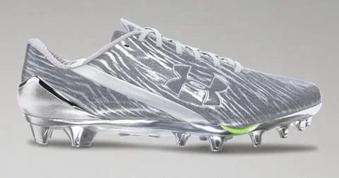 New Under Armour Spotlight Molded Football Cleats Men Size 13.5 Metallic/Black