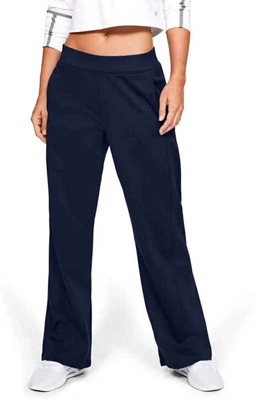 New Under Armour Women’s Armour Fleece Open Pants Navy X-Large
