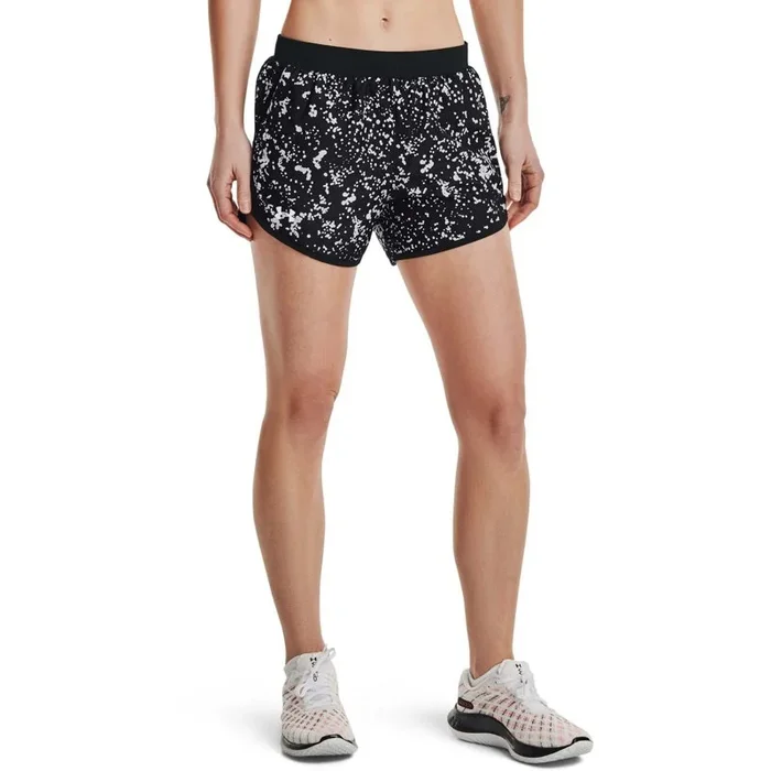 New Under Armour Women’s Fly by 2.0 Printed Running Shorts X-Small Black/White