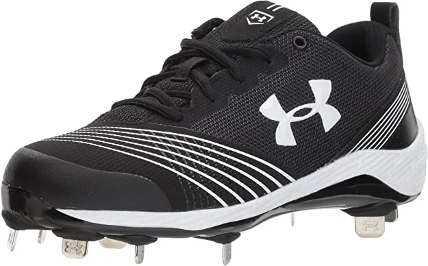 New Under Armour Women’s Glyde ST Softball Size 11 Black/White Metal Cleats