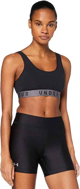 New Under Armour Women’s HeatGear Middy Shorts Medium Black Compression fit