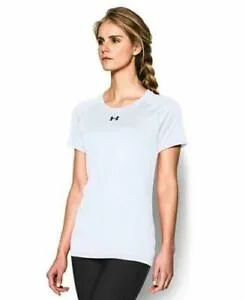 New Under Armour Women Locker Lightweight SS T-Shirt Medium White/Black