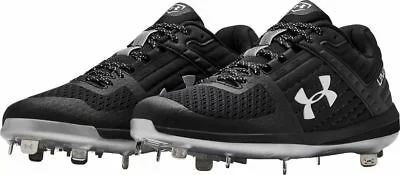 New Under Armour Yard Low ST Mens Size 12 Black/Gray Baseball Cleats