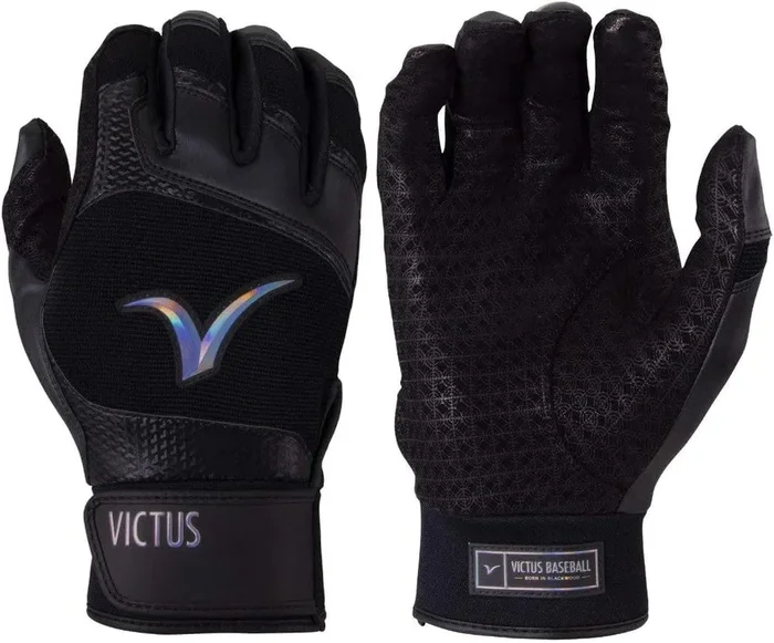 New Victus Debut 2.0 Batting Gloves Youth Large Black/Silver Show Series