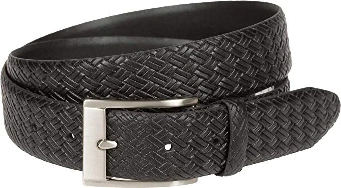 New Walter Hagen Men’s Feather Edge Basketweave Golf Belt Black Size 34