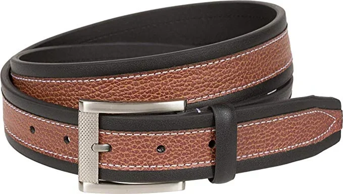 New Walter Hagen Mens Pebble Overlay Golf Belt Black/Brown Size 34